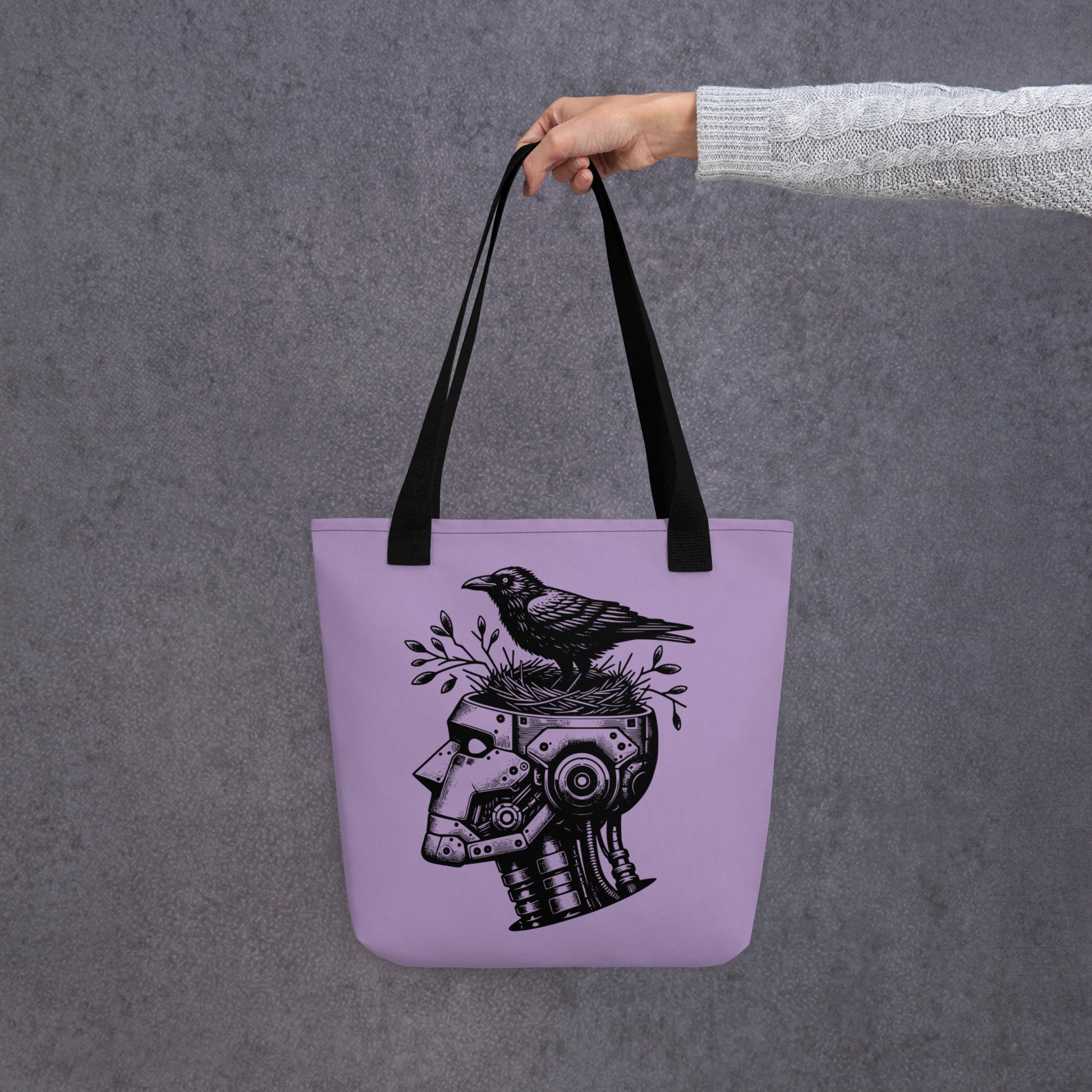 PURPLE Gothic Pastel Goth Grunge Punk Raven Nest in Robot Tote Bag CoExist DreamSage Tote Bag