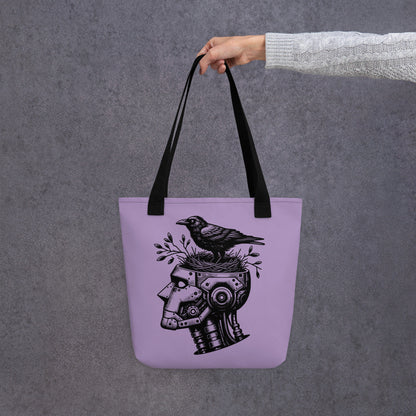 PURPLE Gothic Pastel Goth Grunge Punk Raven Nest in Robot Tote Bag CoExist DreamSage Tote Bag