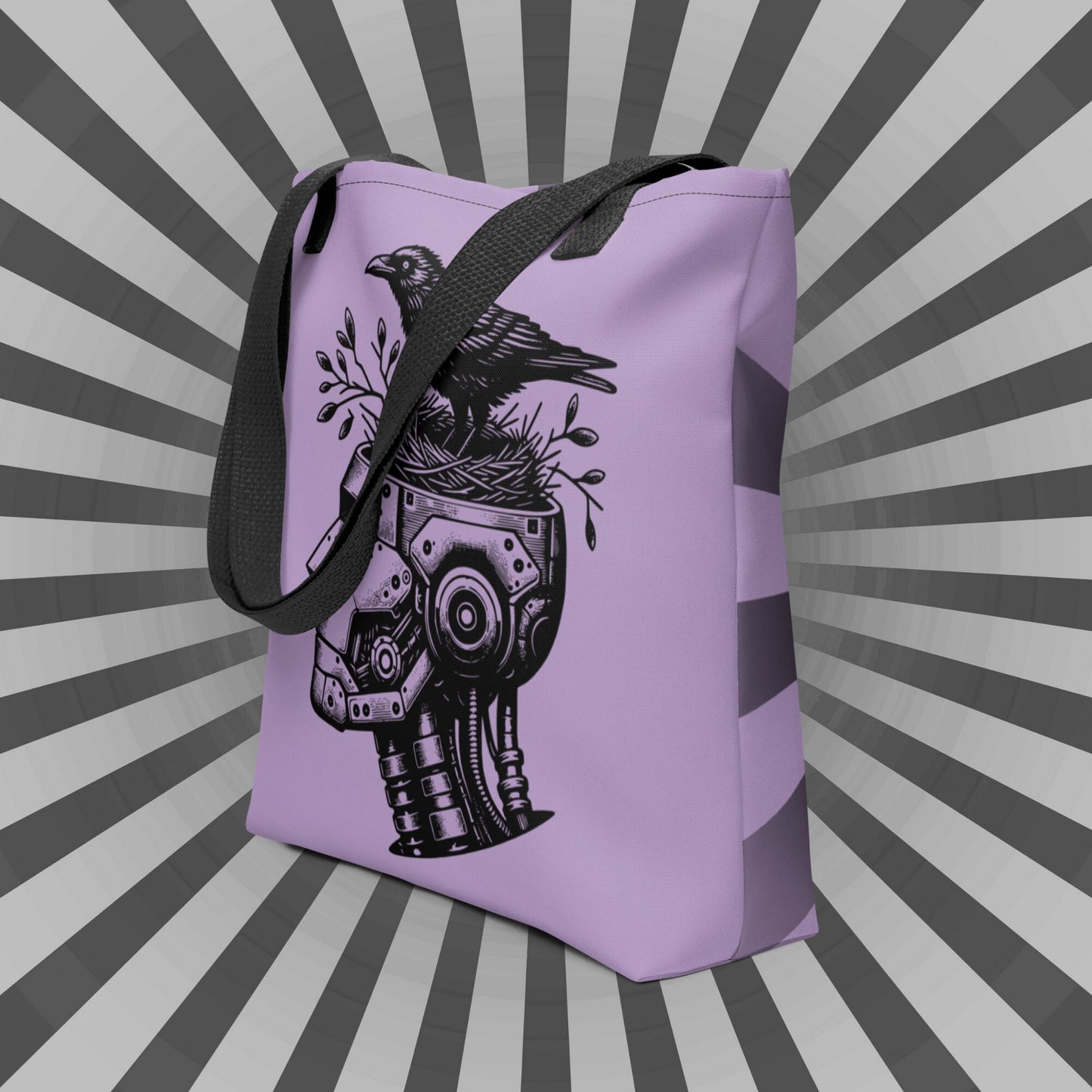 PURPLE Gothic Pastel Goth Grunge Punk Raven Nest in Robot Tote Bag CoExist DreamSage Tote Bag