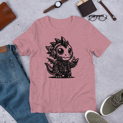 Cute Cyberpunk Cyborg Rock Out Dragon Gothic T-Shirt, Dreamcore Darkcore Weirdcore Mytghical Cryptid Shirt Weird Stuff Unique Gift