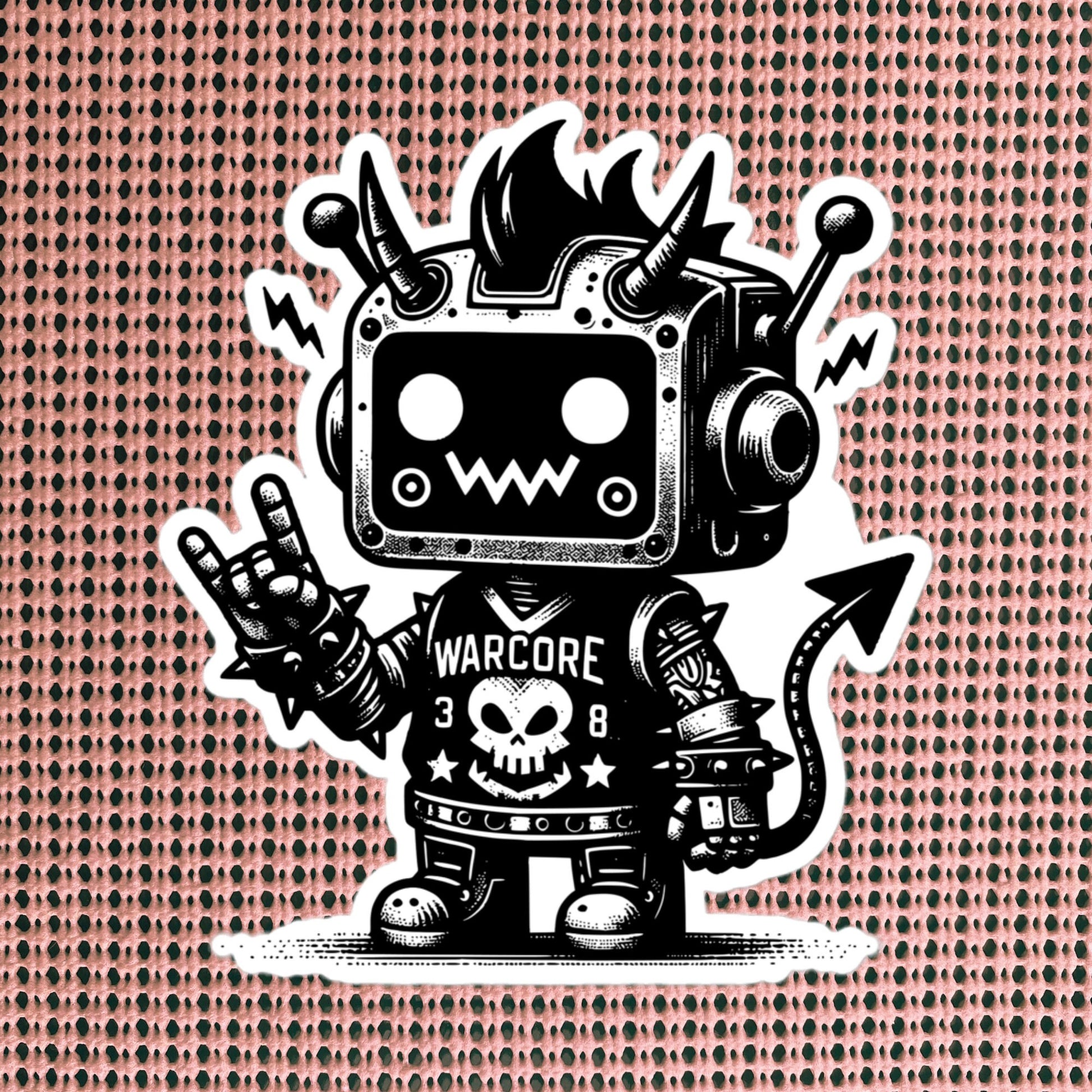 Cute Cyberpunk Cyborg Jersey Devil Gothic Vinyl Waterproof Sticker, Dreamcore Darkcore Weirdcore Cryptid Sticker Weird Stuff Unique Gift