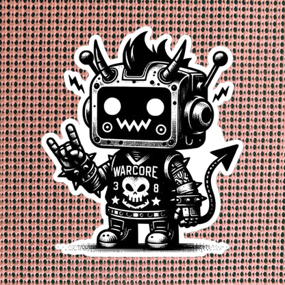 Cute Cyberpunk Cyborg Jersey Devil Gothic Vinyl Waterproof Sticker, Dreamcore Darkcore Weirdcore Cryptid Sticker Weird Stuff Unique Gift