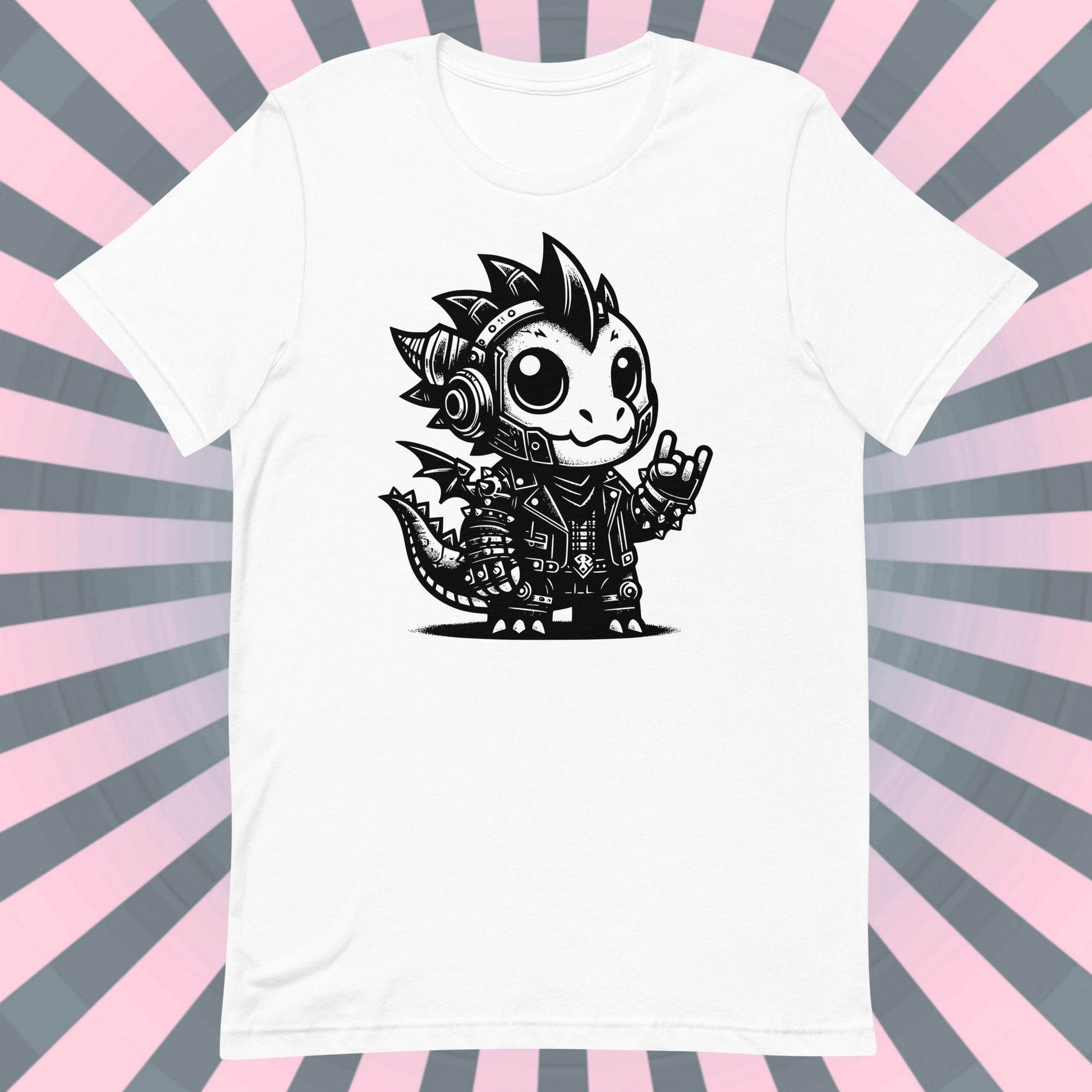 Cute Cyberpunk Cyborg Rock Out Dragon Gothic T-Shirt, Dreamcore Darkcore Weirdcore Mytghical Cryptid Shirt Weird Stuff Unique Gift