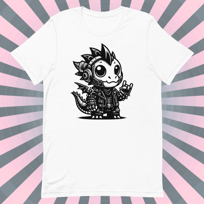 Cute Cyberpunk Cyborg Rock Out Dragon Gothic T-Shirt, Dreamcore Darkcore Weirdcore Mytghical Cryptid Shirt Weird Stuff Unique Gift