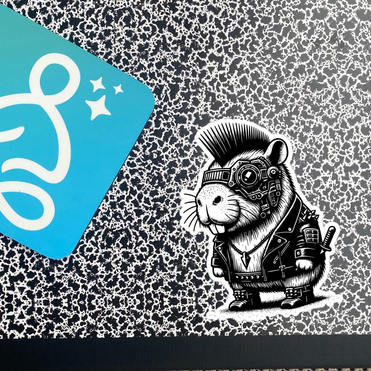 Gothic Grunge Punkrock Cyborg Capybara Sticker Vinyl Waterproof Cyberpunk Animal Sticker for Tumblers, Car Bumpers, Books and Crafts