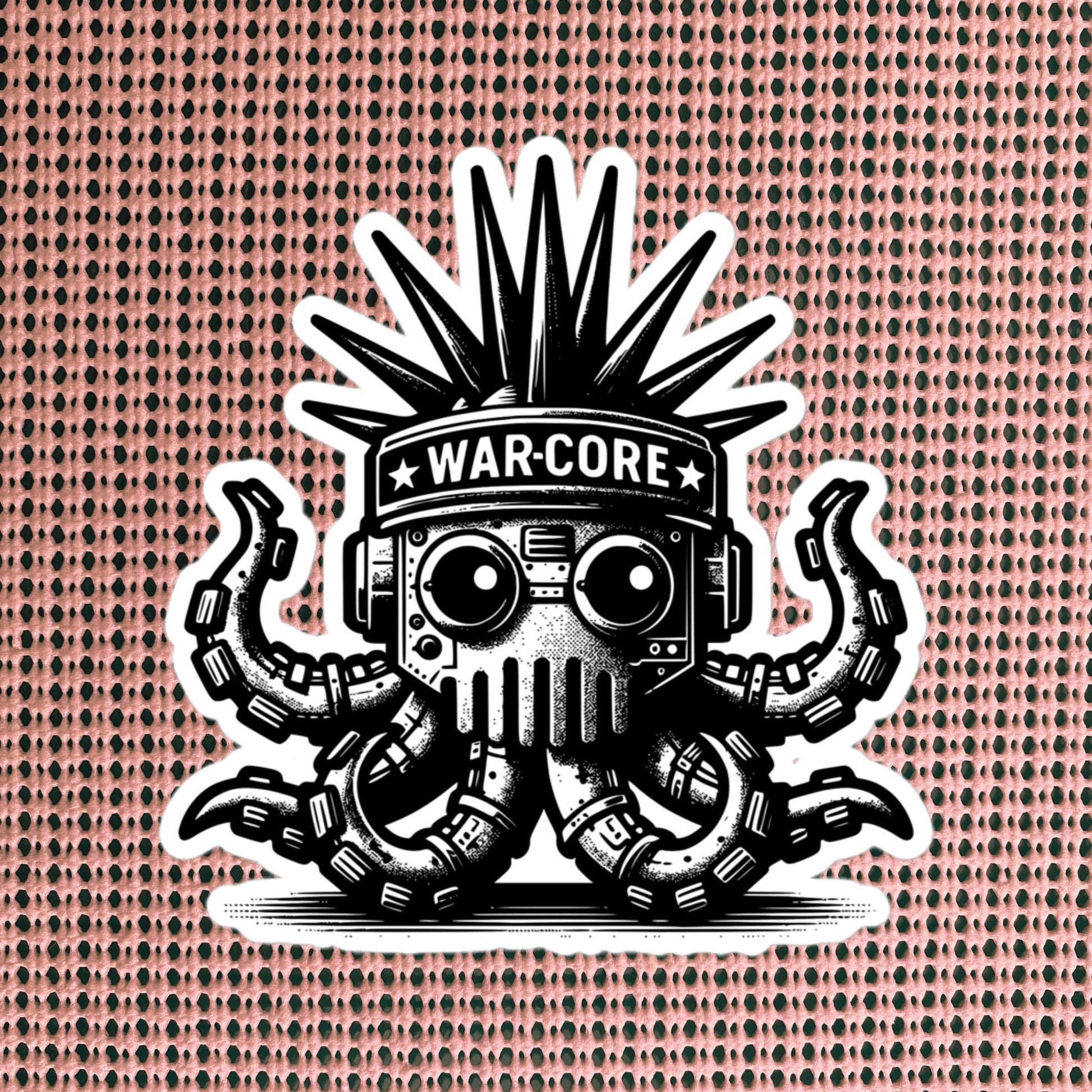 Gothic Grunge Punkrock Cyborg Octopus Sticker Vinyl Waterproof Cyberpunk Animal Sticker for Tumblers, Car Bumpers, Books and Crafts