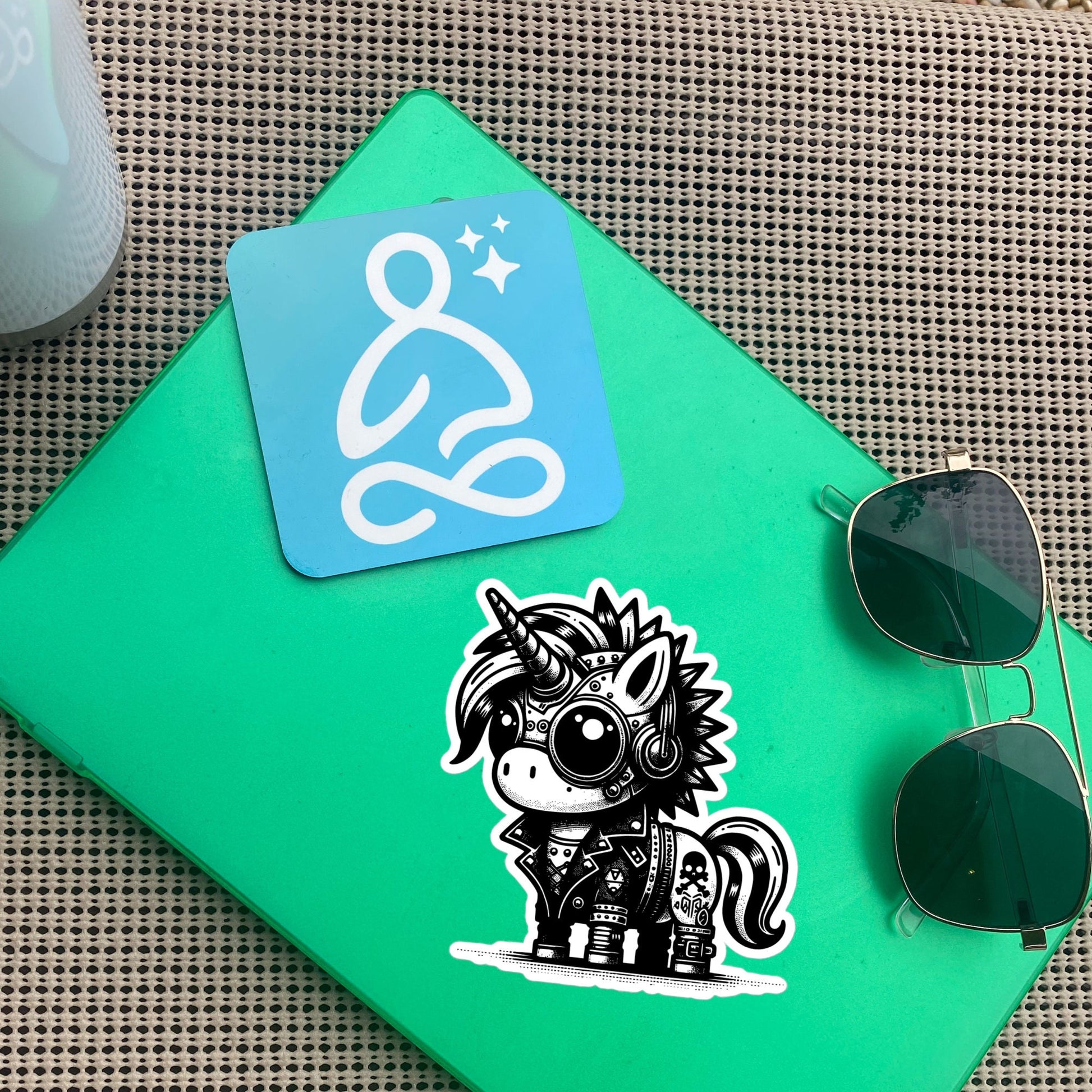 Gothic Grunge Punkrock Cyborg Unicorn Sticker Vinyl Waterproof Cyberpunk Animal Sticker for Tumblers, Car Bumpers, Books and Crafts