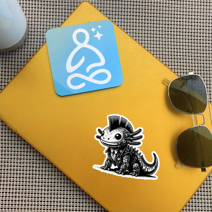 Gothic Grunge Punkrock Cyborg Axolotl Sticker Vinyl Waterproof Cyberpunk Animal Sticker for Tumblers, Car Bumpers, Books and Crafts