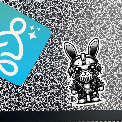 Gothic Grunge Punkrock Cyborg Bunny Rabbit Sticker Vinyl Waterproof Cyberpunk Animal Sticker for Tumblers, Car Bumpers, Books and Crafts