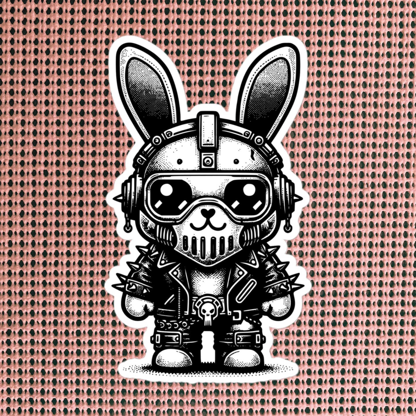 Gothic Grunge Punkrock Cyborg Bunny Rabbit Sticker Vinyl Waterproof Cyberpunk Animal Sticker for Tumblers, Car Bumpers, Books and Crafts