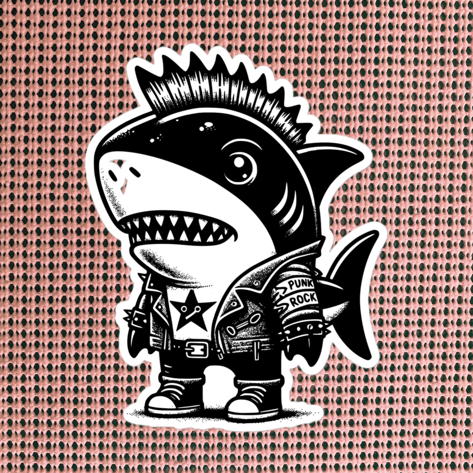 Gothic Grunge Punkrock Cyborg Shark Sticker Vinyl Waterproof Cyberpunk Animal Sticker for Tumblers, Car Bumpers, Books and Crafts
