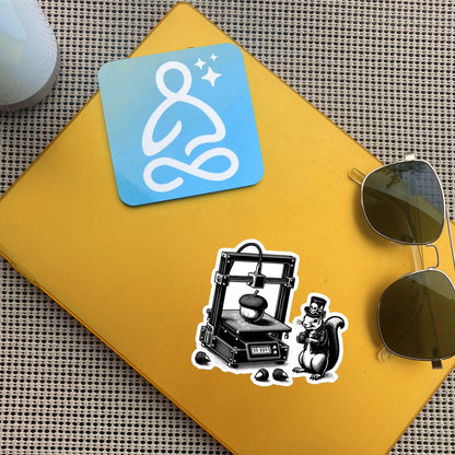 Cyber Goth Punk Squirrel 3D Printing Acorn Sticker, Weirdcore Animal Vinyl Waterproof Weird Sticker for Tumblers, Bumpers, Books & Crafts