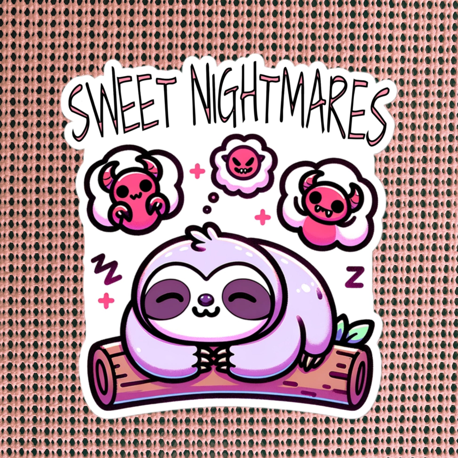 Weirdcore Pastel Goth Grunge Cute Sloth Sticker Sweet Nightmares Vinyl Waterproof Sticker Weird Stuff Oddcore Gift