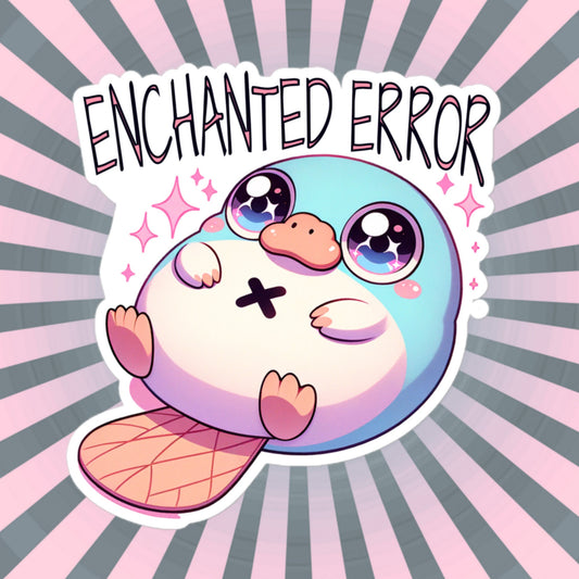 Weirdcore Pastel Goth Grunge Cute Platypus Sticker Enchanted Error Vinyl Waterproof Sticker Weird Stuff Oddcore Gift
