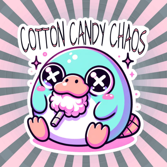 Weirdcore Pastel Goth Grunge Cute Platypus Sticker Cotton Candy Chaos Vinyl Waterproof Sticker Weird Stuff Oddcore Gift