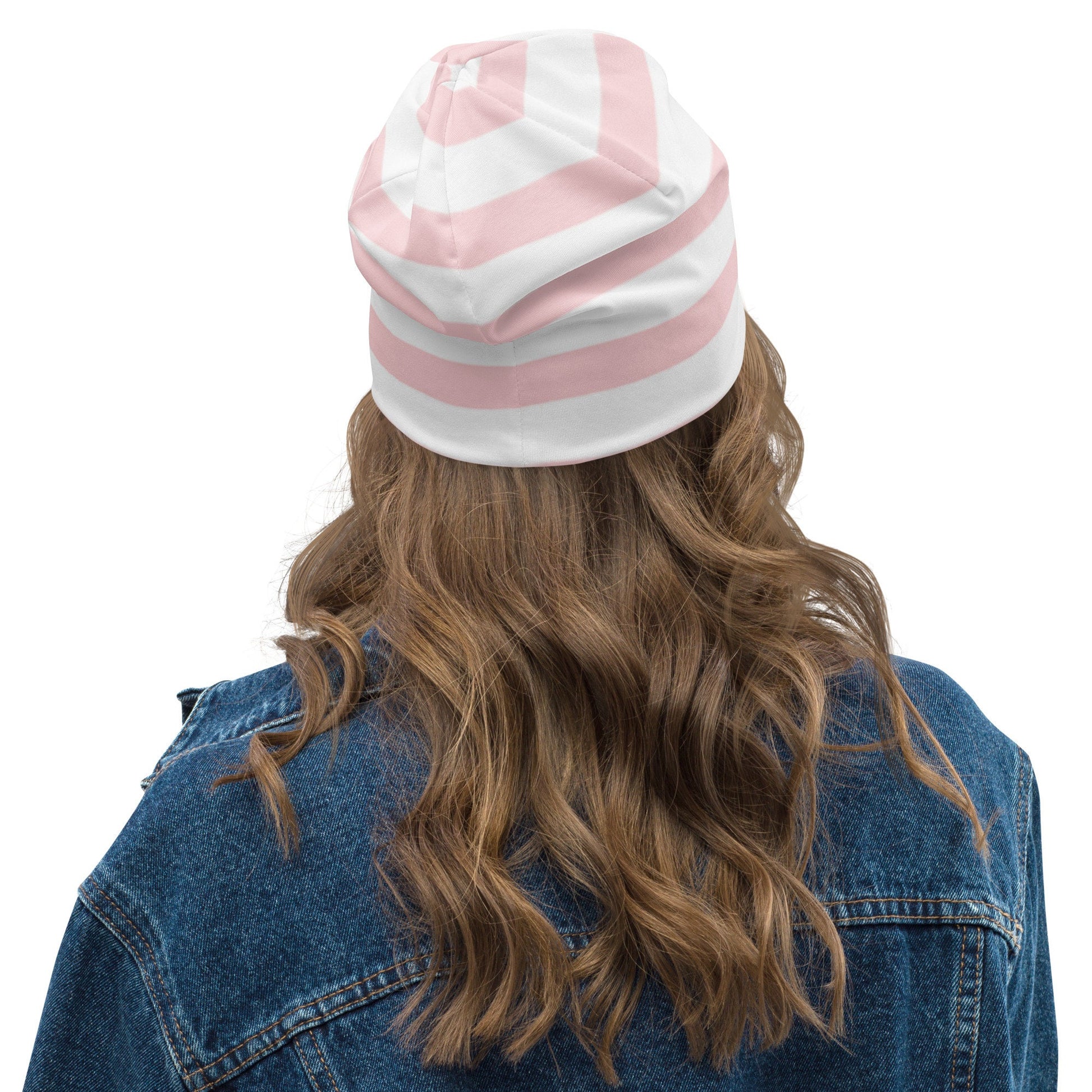 Weirdcore Pastel Goth Grunge Capybara Striped Beanie, Chronically Capy Oddcore Beanie Hat
