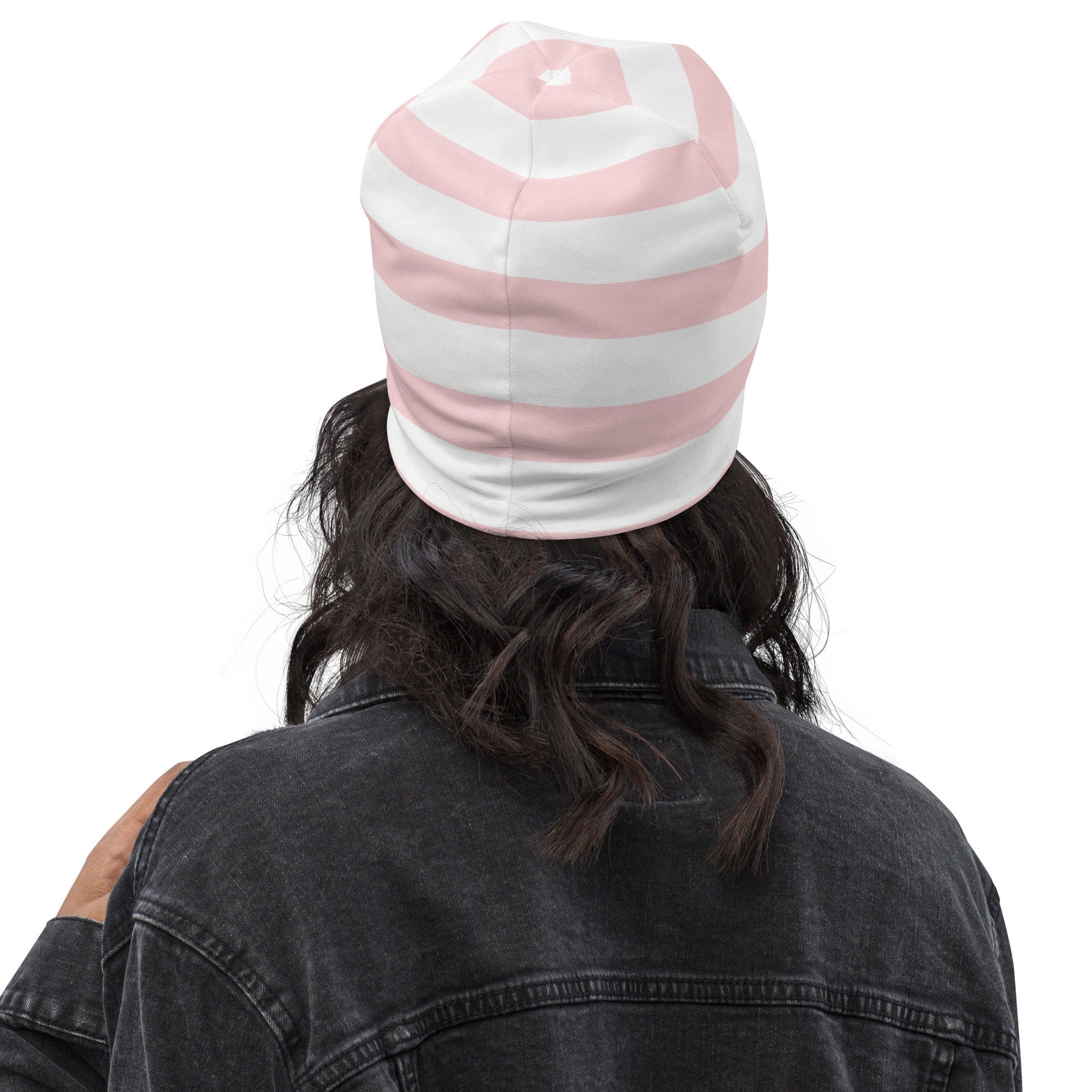 Weirdcore Pastel Goth Grunge Opossum Striped Beanie, Let Your Trashy Shine Oddcore Beanie Hat