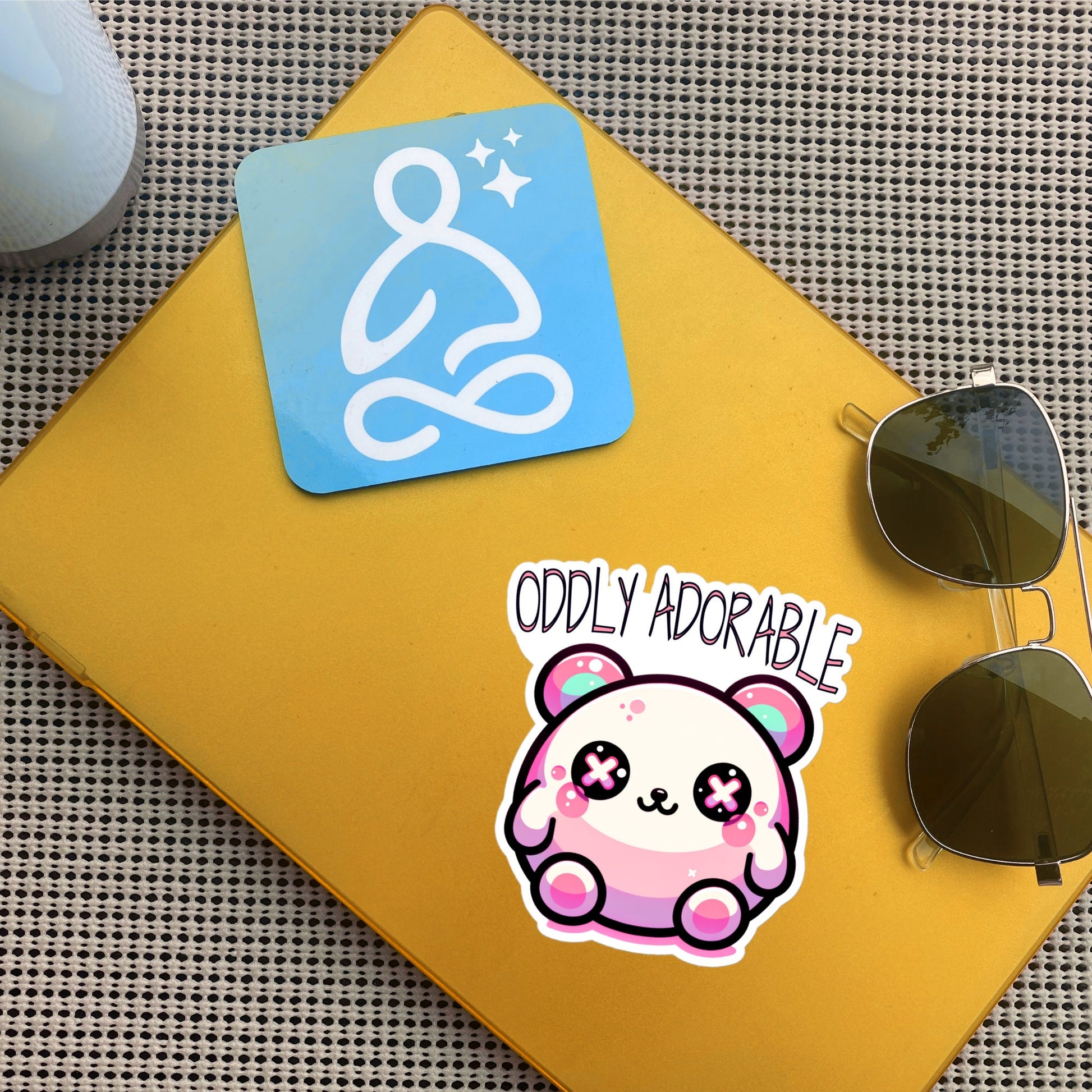 Weirdcore Pastel Goth Grunge Cute Teddy Bear Sticker Oddly Adorable Vinyl Waterproof Sticker Weird Stuff Oddcore Gift