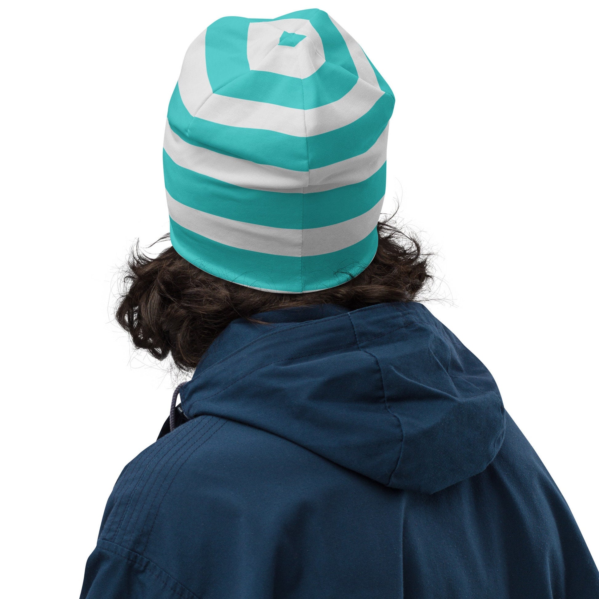 Weirdcore Pastel Goth Grunge Squirrel Striped Beanie, I Brew Nuts Oddcore Beanie Hat