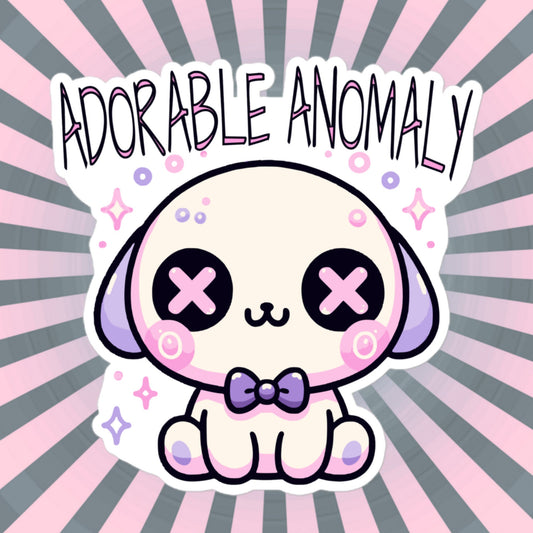 Weirdcore Pastel Goth Grunge Cute Trippy Dog Sticker Adorable Anomaly Vinyl Waterproof Sticker Weird Stuff Oddcore Gift