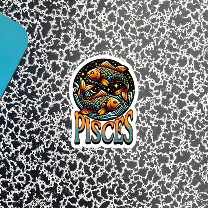 Pisces Flash Sticker, Zodiac Sign Sticker, Horoscope Custom Pisces Sticker, Multiple Sizes, Unique Gift