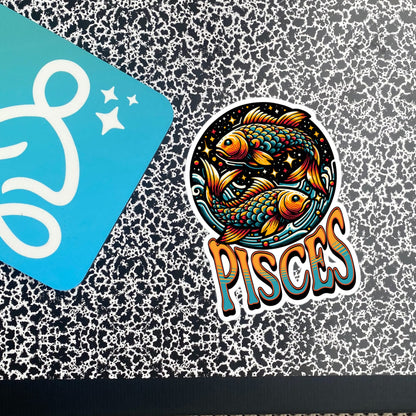 Pisces Flash Sticker, Zodiac Sign Sticker, Horoscope Custom Pisces Sticker, Multiple Sizes, Unique Gift