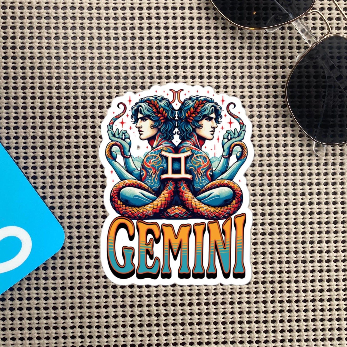 Gemini Flash Sticker, Zodiac Sign Sticker, Horoscope Custom Gemini Sticker, Multiple Sizes, Unique Gift