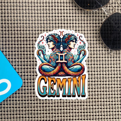 Gemini Flash Sticker, Zodiac Sign Sticker, Horoscope Custom Gemini Sticker, Multiple Sizes, Unique Gift