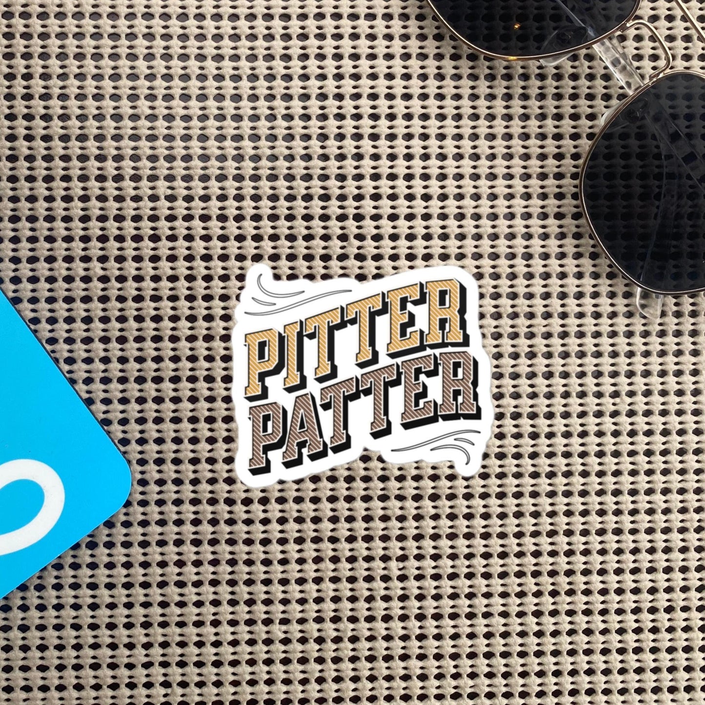 Fun Pitter Patter Sticker, Cowboy Style Hurry Up Quote Sticker, Unique Gift, Original Design