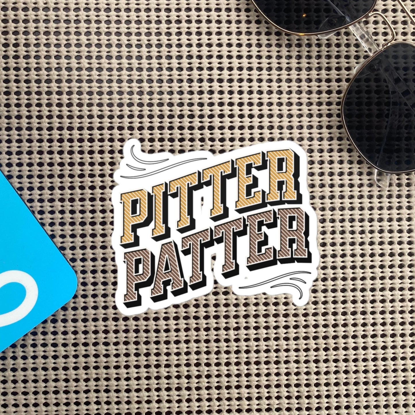 Fun Pitter Patter Sticker, Cowboy Style Hurry Up Quote Sticker, Unique Gift, Original Design