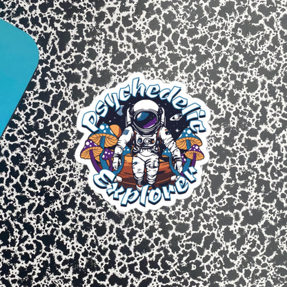 Psychedelic Explorer Weirdcore Grunge Sticker Astronaut Mushrooms Psychonaut Art