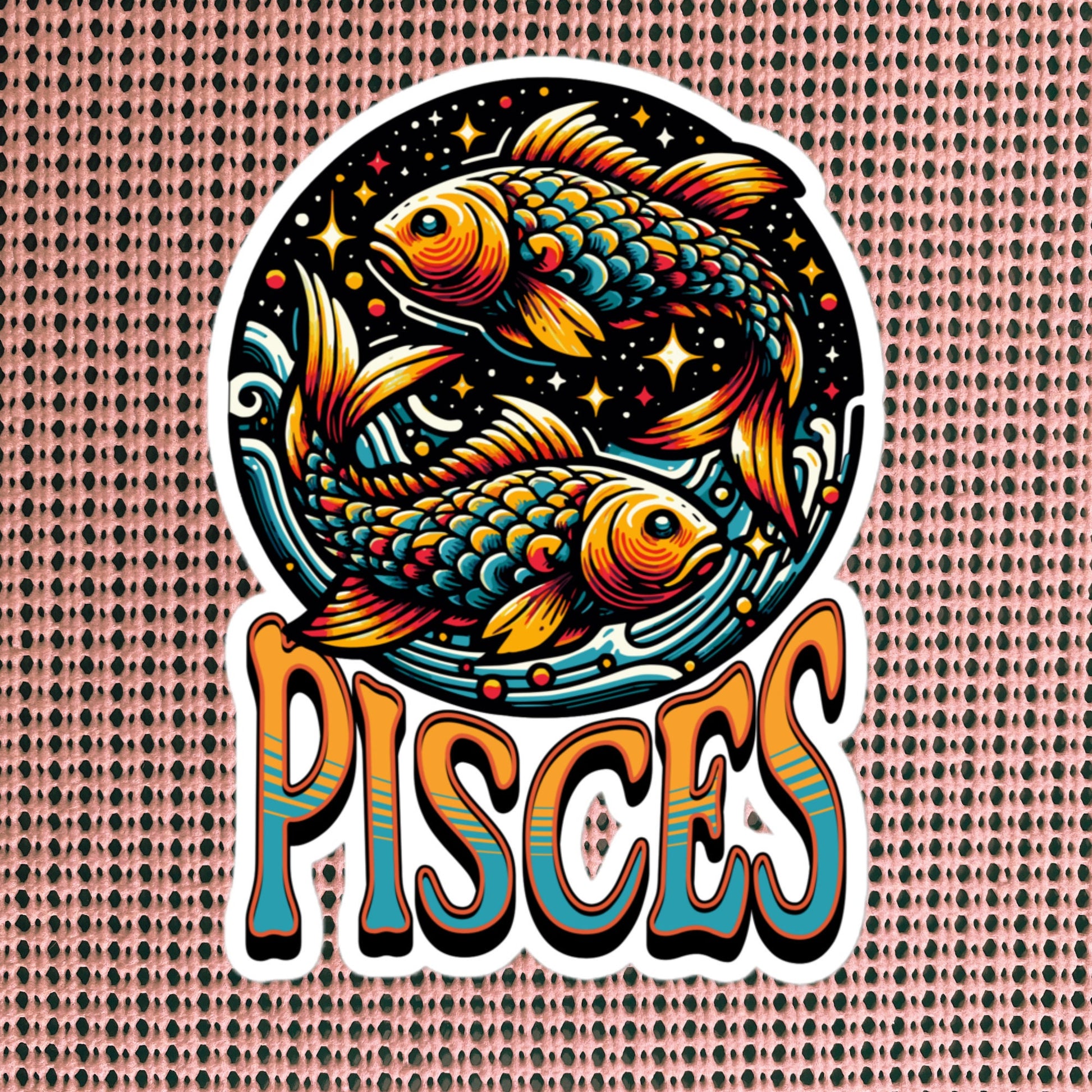 Pisces Flash Sticker, Zodiac Sign Sticker, Horoscope Custom Pisces Sticker, Multiple Sizes, Unique Gift