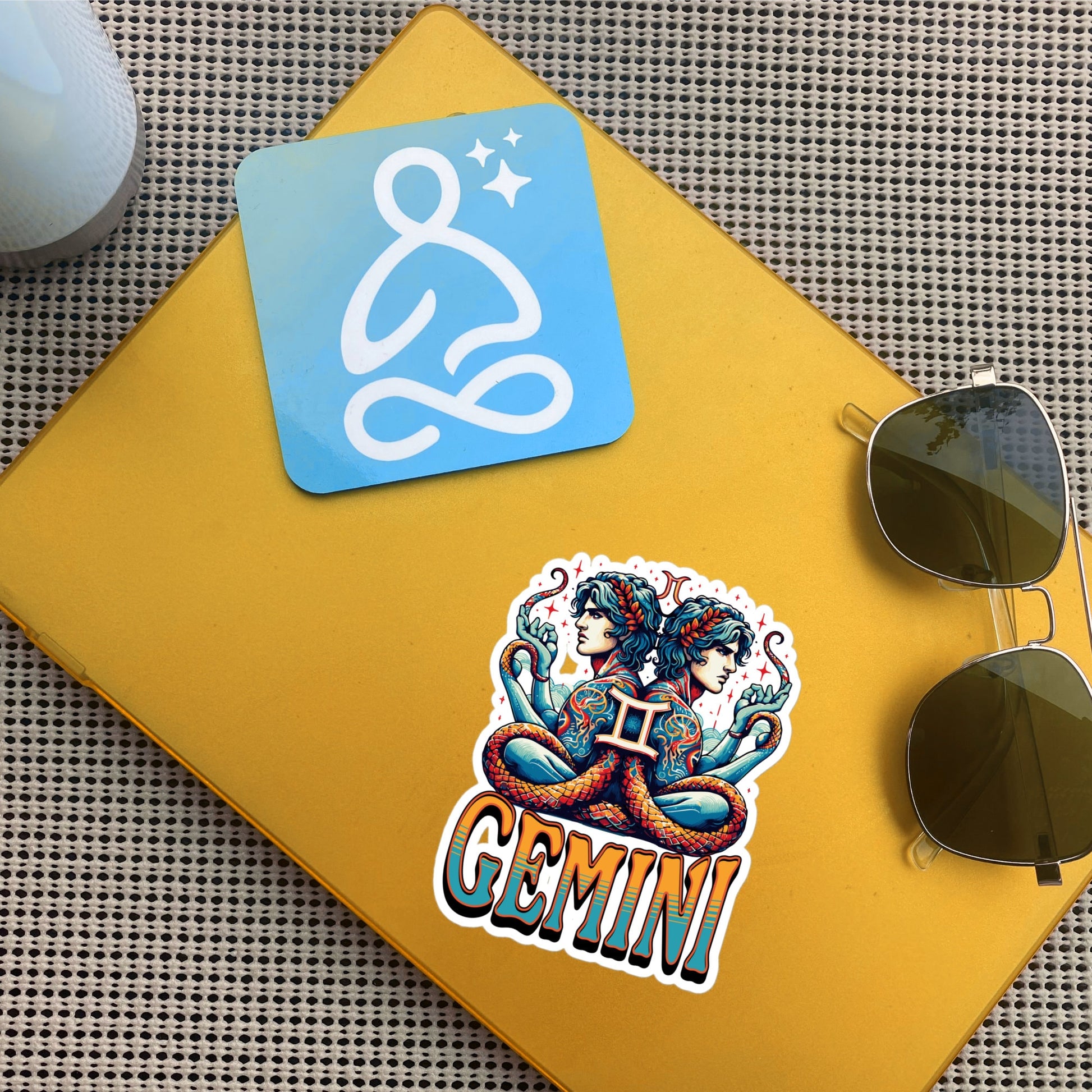 Gemini Flash Sticker, Zodiac Sign Sticker, Horoscope Custom Gemini Sticker, Multiple Sizes, Unique Gift