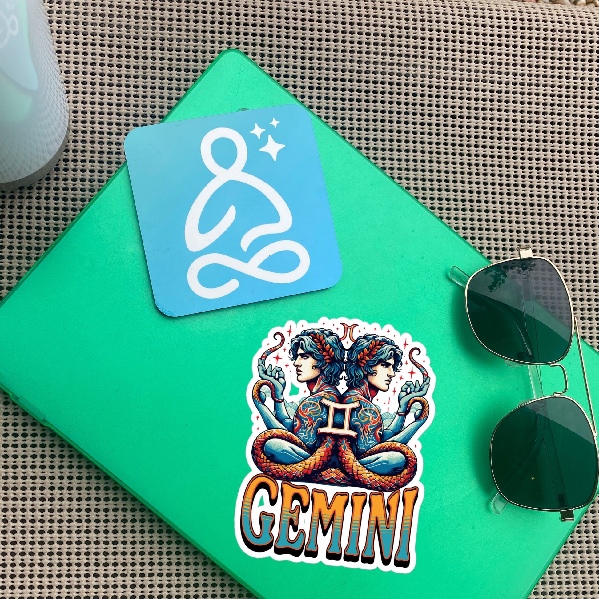 Gemini Flash Sticker, Zodiac Sign Sticker, Horoscope Custom Gemini Sticker, Multiple Sizes, Unique Gift
