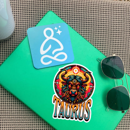 Taurus Flash Sticker, Zodiac Sign Sticker, Horoscope Custom Taurus Sticker, Multiple Sizes, Unique Gift