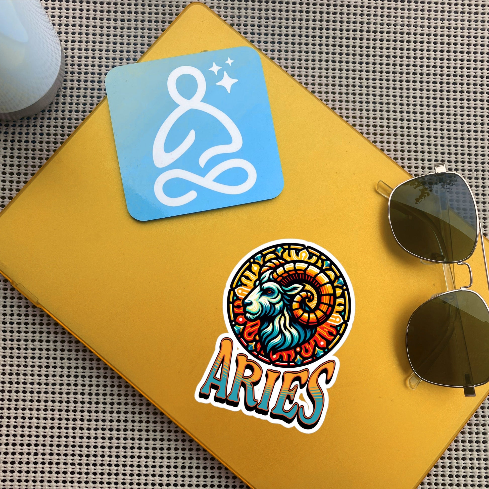 Aries Flash Sticker, Zodiac Sign Sticker, Horoscope Custom Aries Sticker, Multiple Sizes, Unique Gift