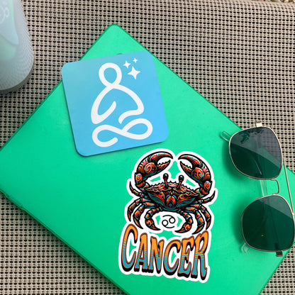 Cancer Flash Sticker, Zodiac Sign Sticker, Horoscope Custom Cancer Sticker, Multiple Sizes, Unique Gift