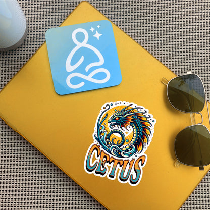 Cetus Flash Sticker, Zodiac Sign Sticker, Horoscope Custom Cetus Sticker, Multiple Sizes, Unique Gift