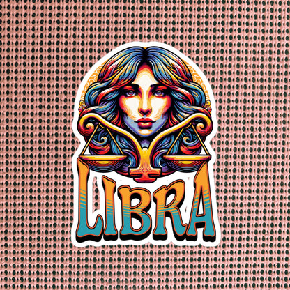 Libra Flash Sticker, Zodiac Sign Sticker, Horoscope Custom Libra Sticker, Multiple Sizes, Unique Gift