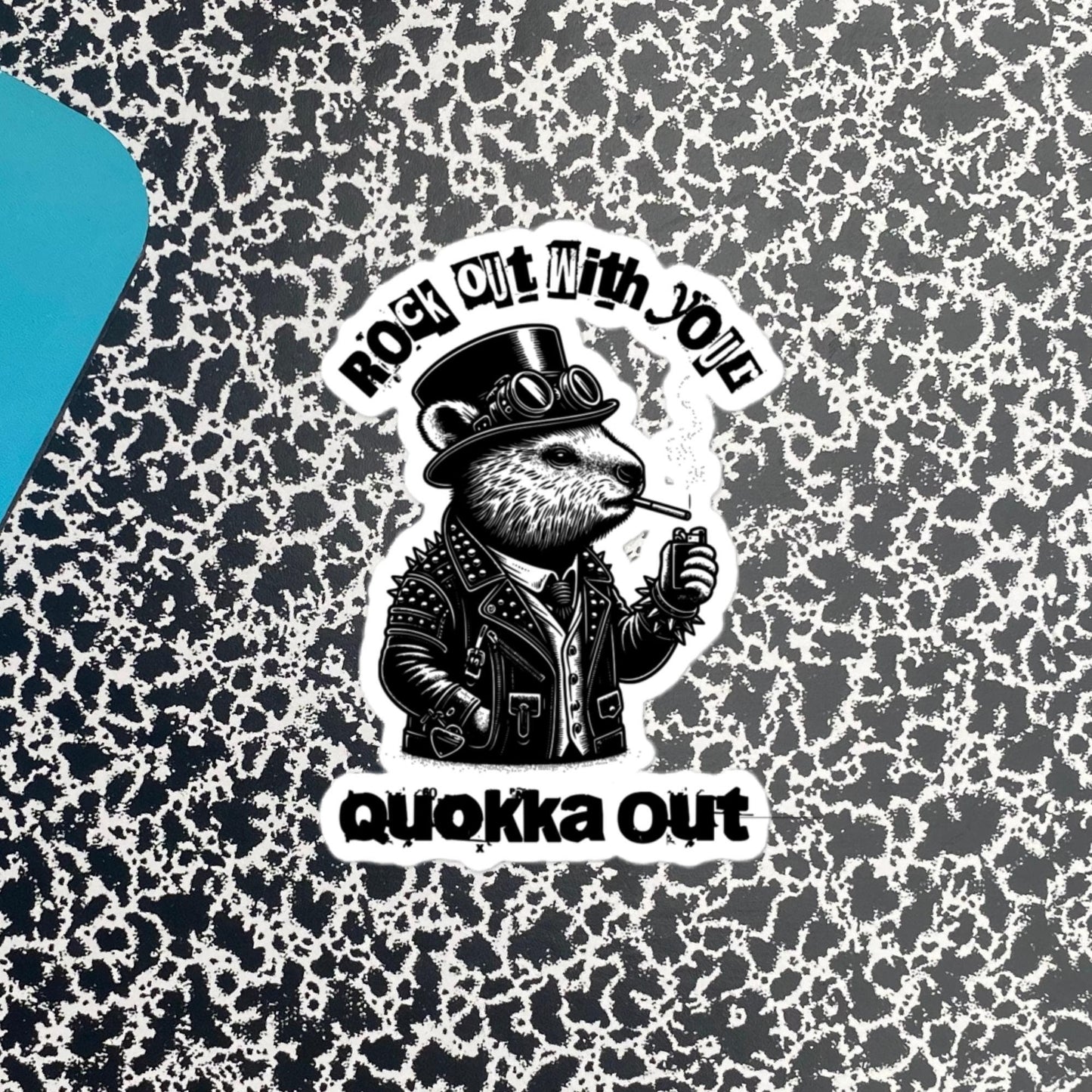 Rock Out With Your Quokka Out Punkrock Weirdcore Vinyl Sticker