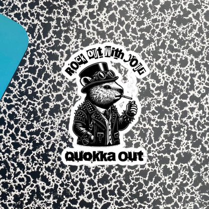Rock Out With Your Quokka Out Punkrock Weirdcore Vinyl Sticker