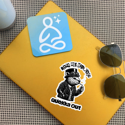 Rock Out With Your Quokka Out Punkrock Weirdcore Vinyl Sticker