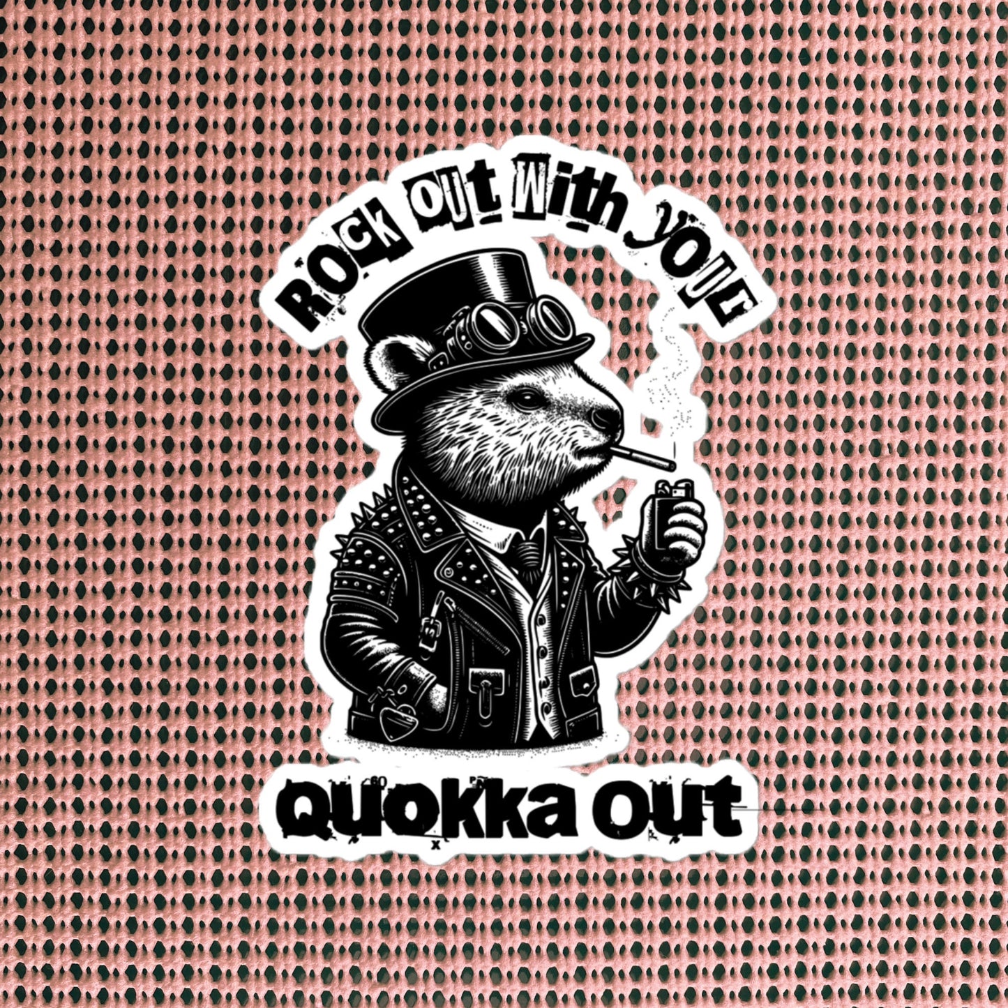 Rock Out With Your Quokka Out Punkrock Weirdcore Vinyl Sticker