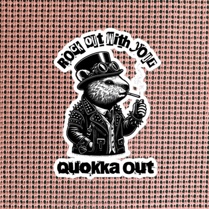 Rock Out With Your Quokka Out Punkrock Weirdcore Vinyl Sticker