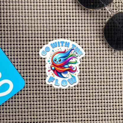 Go With The Flow Mantra Vinyl Sticker for Car, Bumper, Scrapbooking, Skateboards, or Crafts