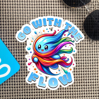 Go With The Flow Mantra Vinyl Sticker for Car, Bumper, Scrapbooking, Skateboards, or Crafts
