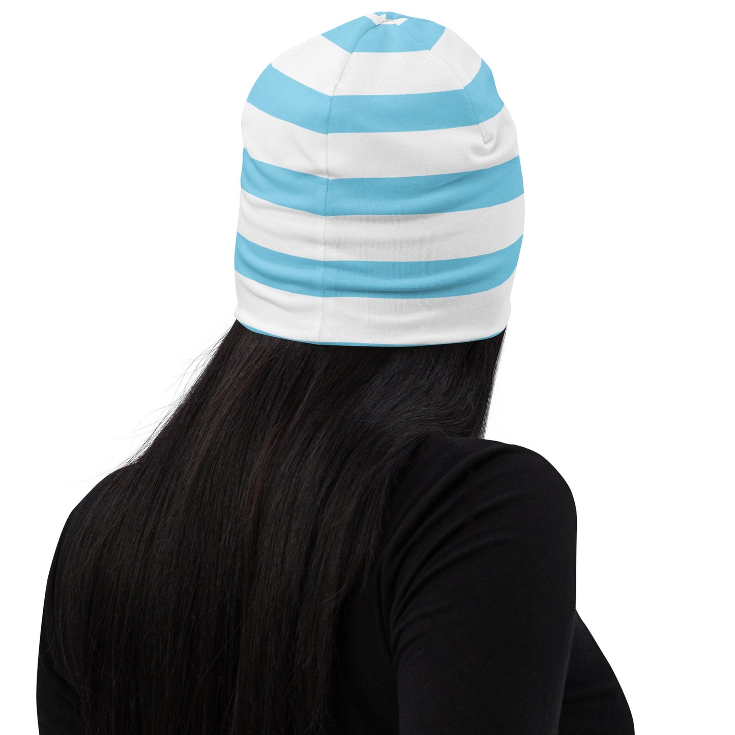 Cute Weirdcore Pastel Goth Grunge Platypus Striped Beanie, Enchanted Error Oddcore Beanie Hat