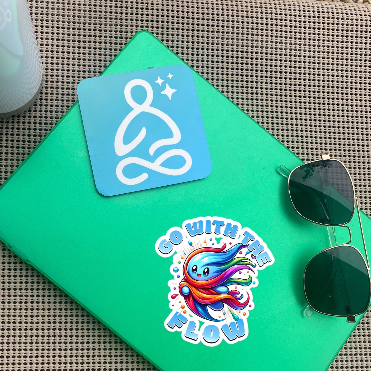 Go With The Flow Mantra Vinyl Sticker for Car, Bumper, Scrapbooking, Skateboards, or Crafts