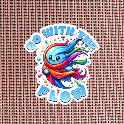 Go With The Flow Mantra Vinyl Sticker for Car, Bumper, Scrapbooking, Skateboards, or Crafts
