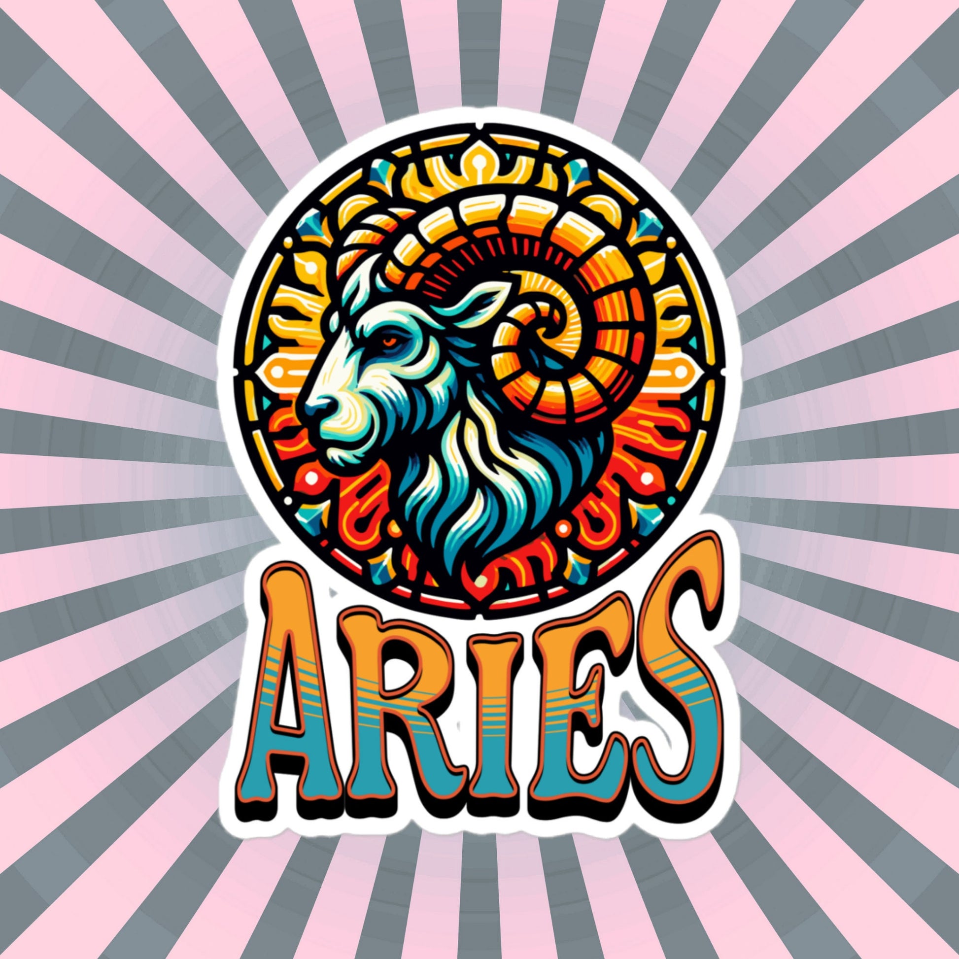 Aries Flash Sticker, Zodiac Sign Sticker, Horoscope Custom Aries Sticker, Multiple Sizes, Unique Gift